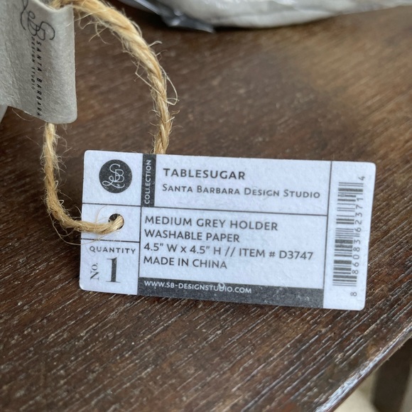 Santa Barbara Washable Paper Holder - set of 3 - Grey medium/small/mini NWT - Picture 4 of 6